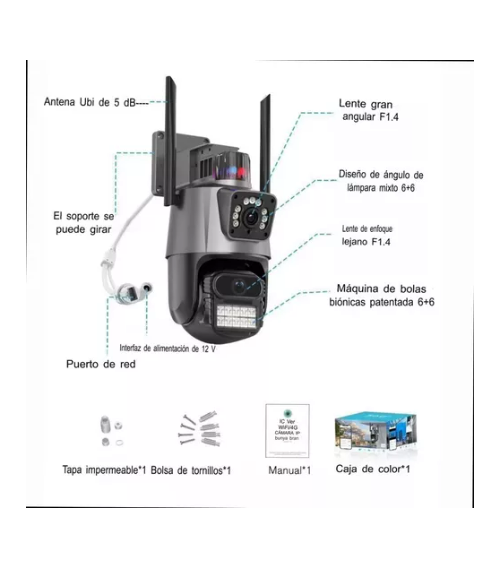 Cámara de Vigilancia HD 8MP – Seguridad Exterior Inteligente