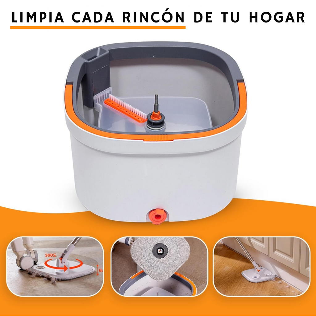 SpinMop Hygienic™ – Limpieza Profunda Sin Tocar Agua Sucia